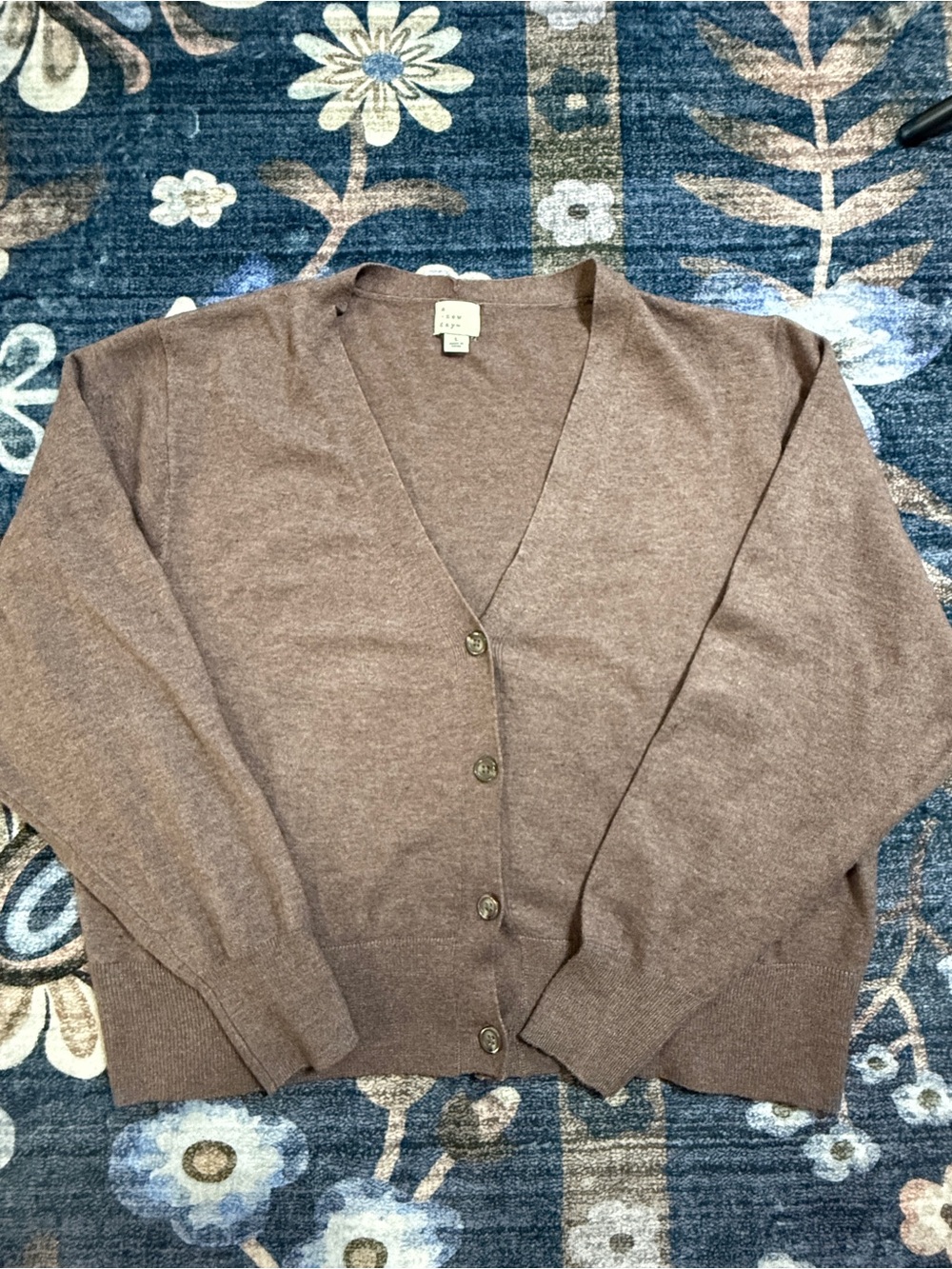 a new day Brown V-Neck Button Cardigan